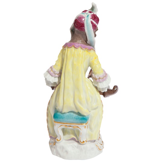 Meissen Figur Affe mit Zither