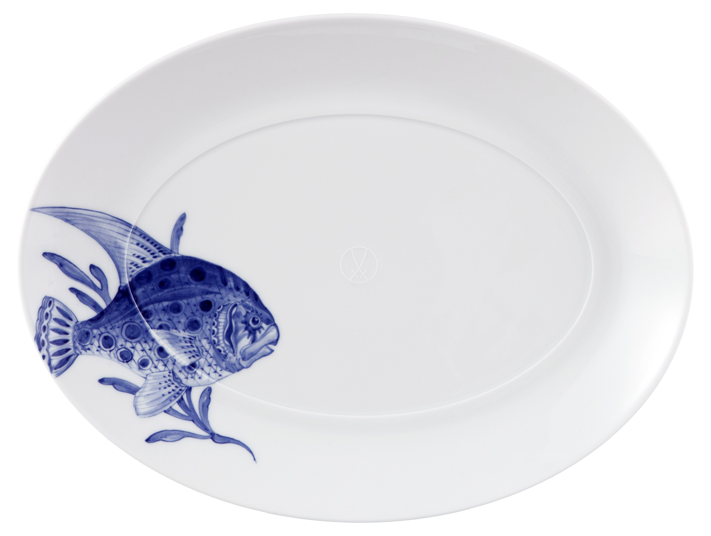 Meissen Platte, oval Motiv Fisch