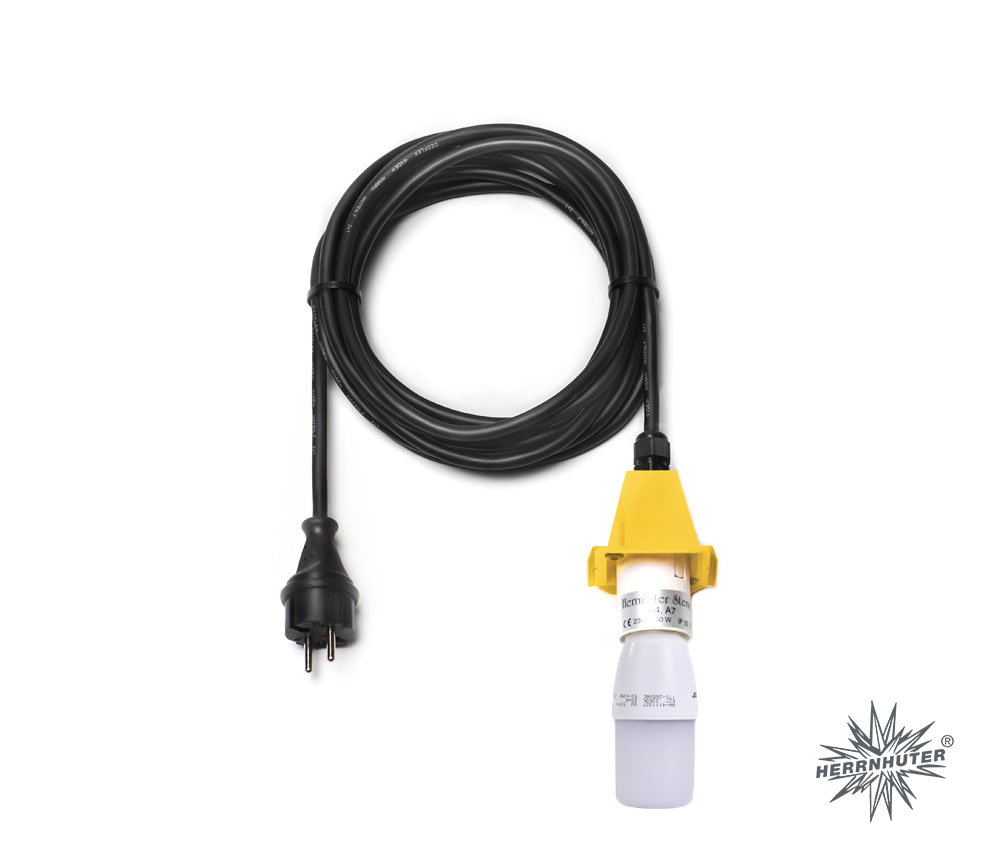 Herrnhuter Kabel E27, für A4/7 gelb, 10m