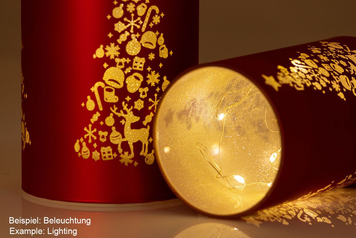 Bauer jun. Kollektion Windlicht gold, Hirsch / Bäume