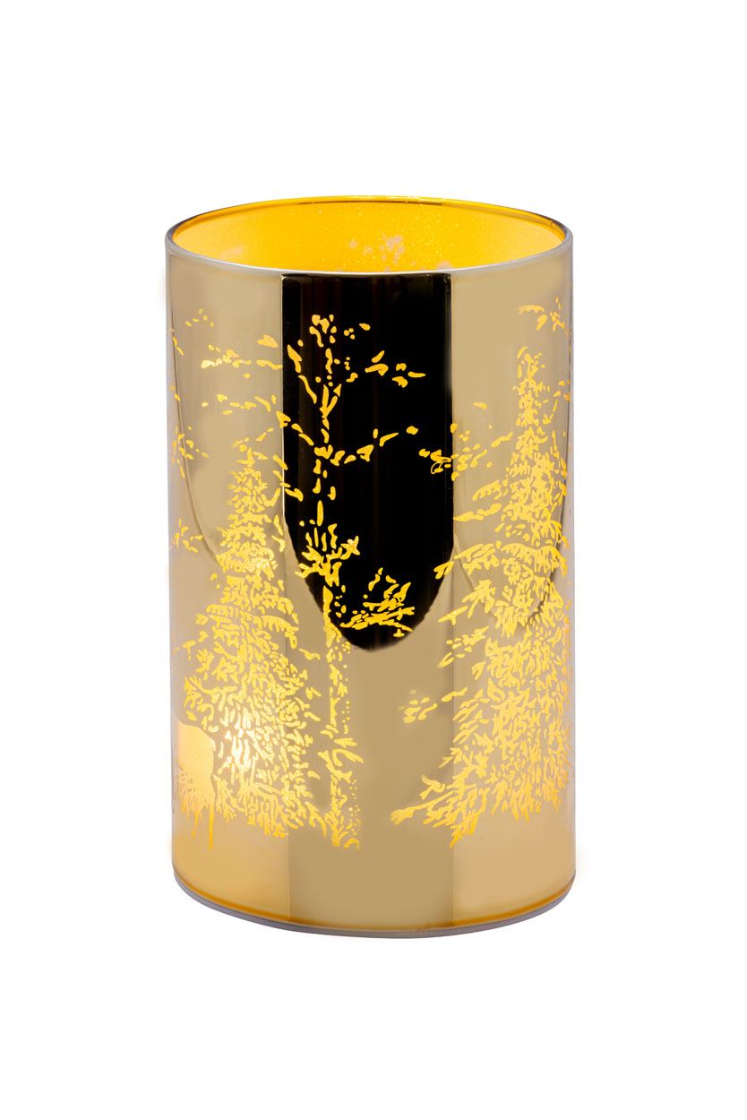 Bauer jun. Kollektion Windlicht gold, Hirsch / Bäume