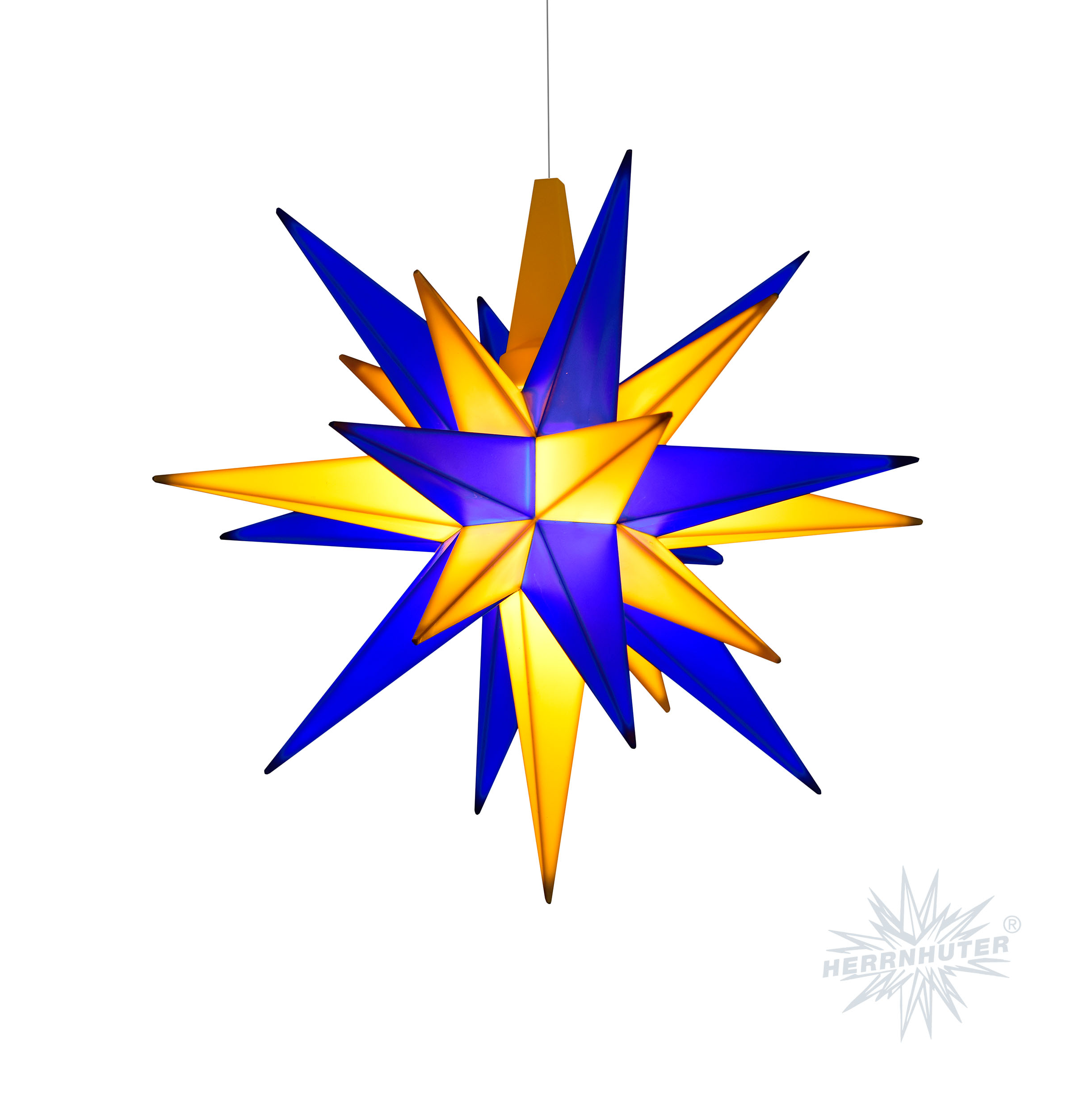 Herrnhuter Stern Kunststoffstern blau/gelb
