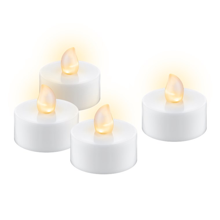 goobay LED Teelichter mit Timer, 4er Set, inkl. Batterie