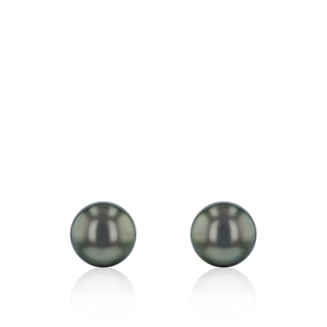 Perlohrstecker A rund grau