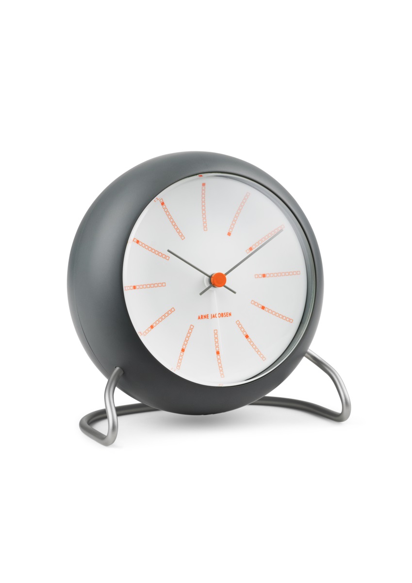 Arne Jacobsen Tischuhr dunkelgrau